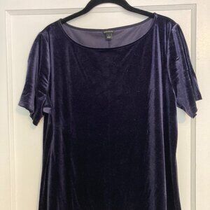 Ann Taylor Navy Velvet Top (Size Large)
